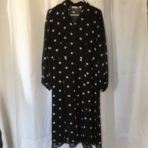 Designer black polka dot dress